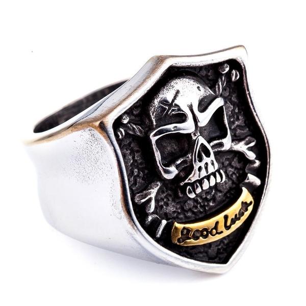 Good Luck Crossbones Ring-316 Stainless Steel Ring-Wild Saints Co.