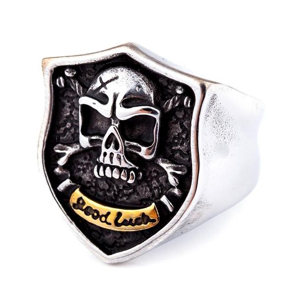 Good Luck Crossbones Ring-7-316 Stainless Steel Ring-Wild Saints Co.