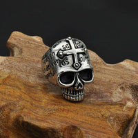 Gothic Cross Skull Ring-316 Stainless Steel Ring-Wild Saints Co.