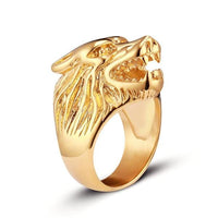 Lone Wolf Ring-GOLD-316 Stainless Steel Ring-Wild Saints Co.