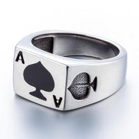 Lucky Ace of Spades Ring-316 Stainless Steel Ring-Wild Saints Co.
