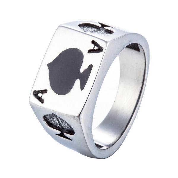 Lucky Ace of Spades Ring-7-316 Stainless Steel Ring-Wild Saints Co.