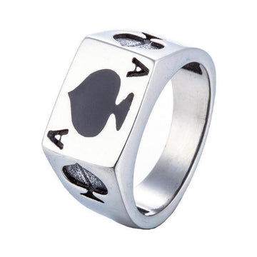 Lucky Ace of Spades Ring-7-316 Stainless Steel Ring-Wild Saints Co.