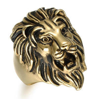 Majestic Lion's Head Ring-GOLD-316 Stainless Steel Ring-Wild Saints Co.