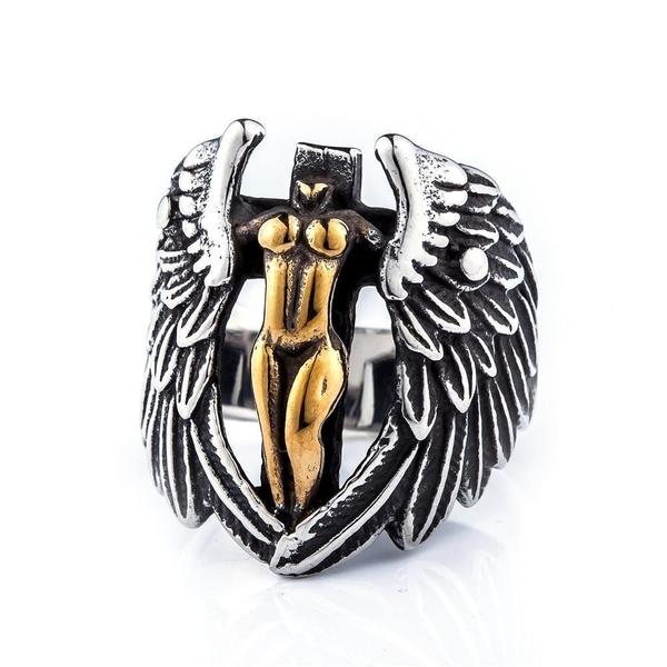 Naked Angel Ring-GOLD-316 Stainless Steel Ring-Wild Saints Co.