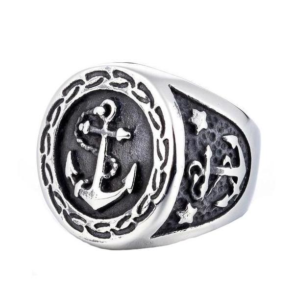 Navy Anchor Ring-STEEL-316 Stainless Steel Ring-Wild Saints Co.