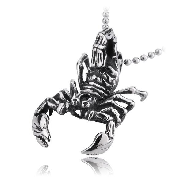 Scorpion Pendant Necklace-STEEL-316 Stainless Steel Necklace-Wild Saints Co.