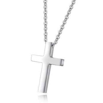 Simple Cross Necklace-STEEL-316 Stainless Steel Necklace-Wild Saints Co.