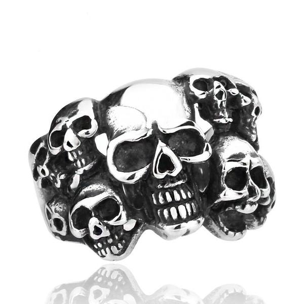 Skull Catacombs Ring-316 Stainless Steel Ring-Wild Saints Co.