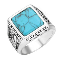 Square Cut Stone Ring-7-316 Stainless Steel Ring-Wild Saints Co.