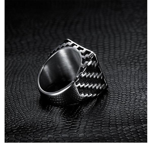 Square Wave Ring-316 Stainless Steel Ring-Wild Saints Co.