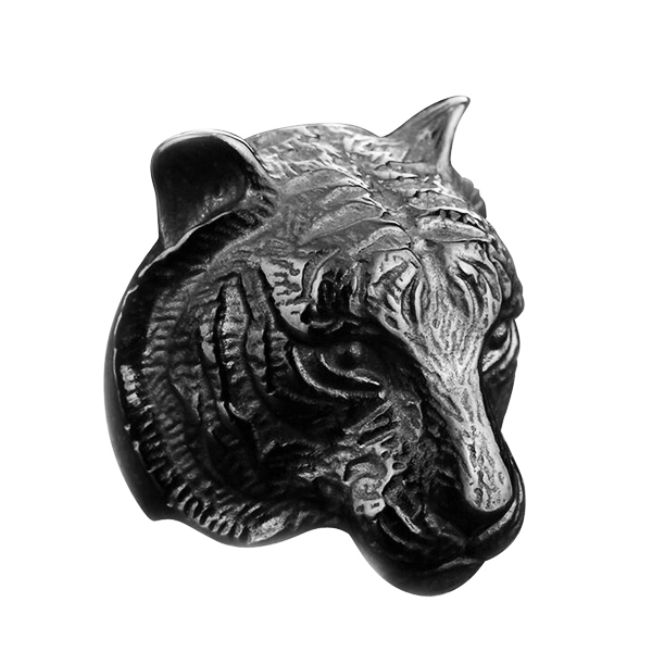 Stoic Tiger Head Ring-BLACK-316 Stainless Steel Ring-Wild Saints Co.