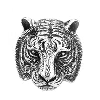 Stoic Tiger Head Ring-STEEL-316 Stainless Steel Ring-Wild Saints Co.