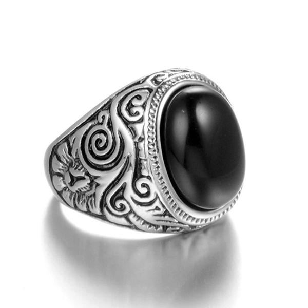Tribal Stone Ring-316 Stainless Steel Ring-Wild Saints Co.