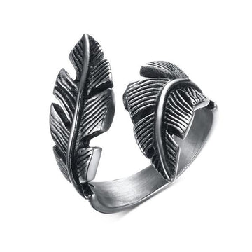 Twisted Feather Wrap Ring-7-316 Stainless Steel Ring-Wild Saints Co.