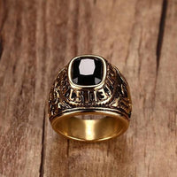 US Navy Black Stone Ring-316 Stainless Steel Ring-Wild Saints Co.
