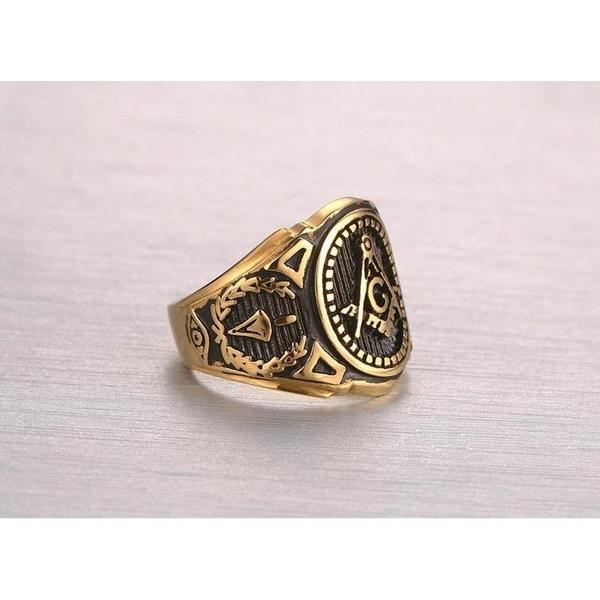 Vintage Masonic Freemason Ring-316 Stainless Steel Ring-Wild Saints Co.