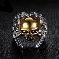 Winged Skull Ring-316 Stainless Steel Ring-Wild Saints Co.