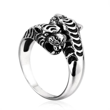 Wrap-Around Tiger Head Ring-7-316 Stainless Steel Ring-Wild Saints Co.